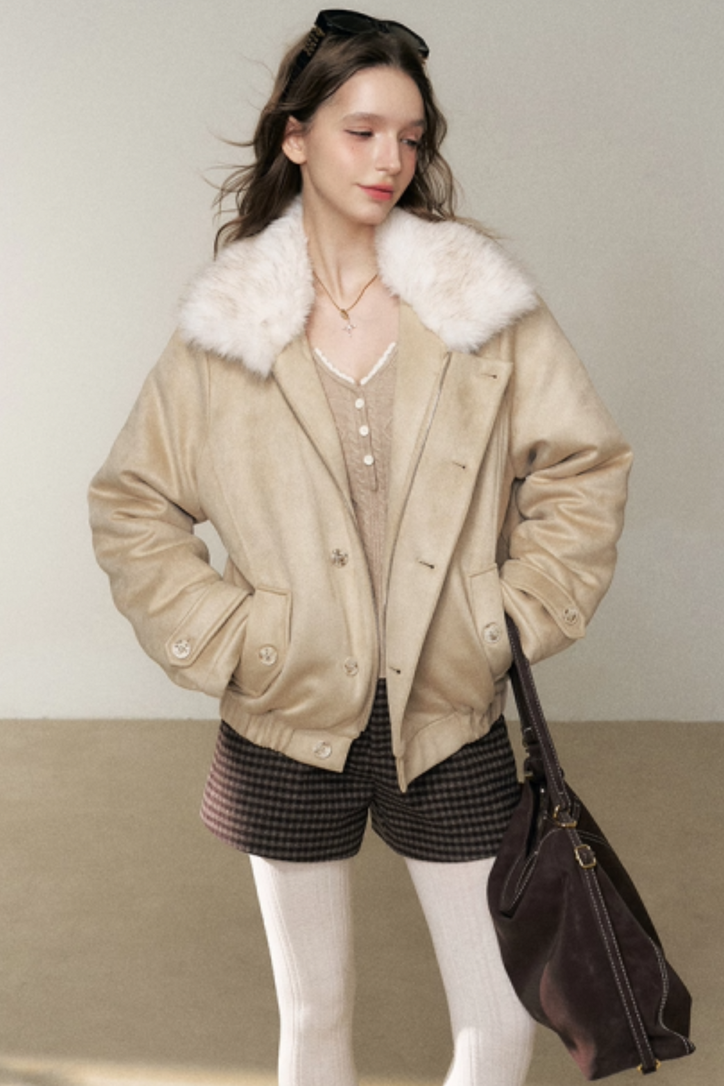 Light Khaki Suede Jacket