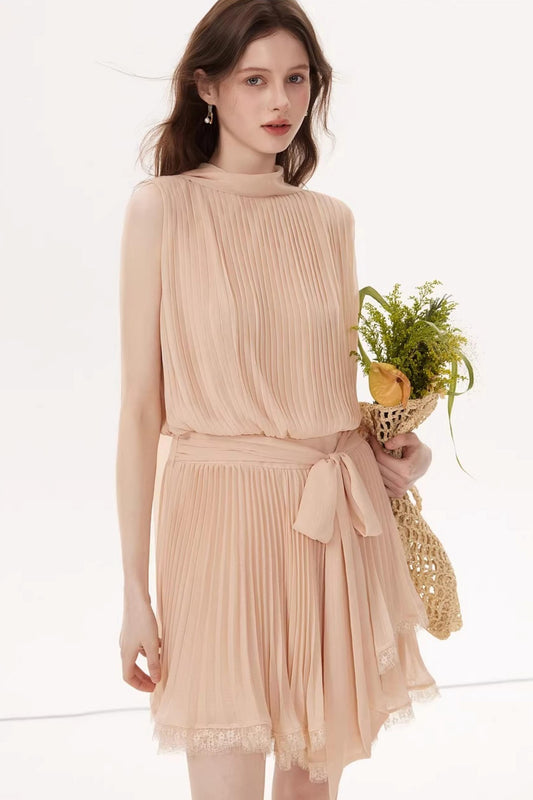 French Textured Bow Dress