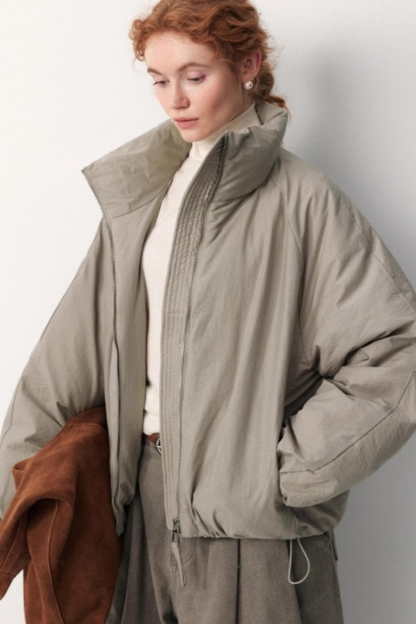 Floral Pleated Down Jacket