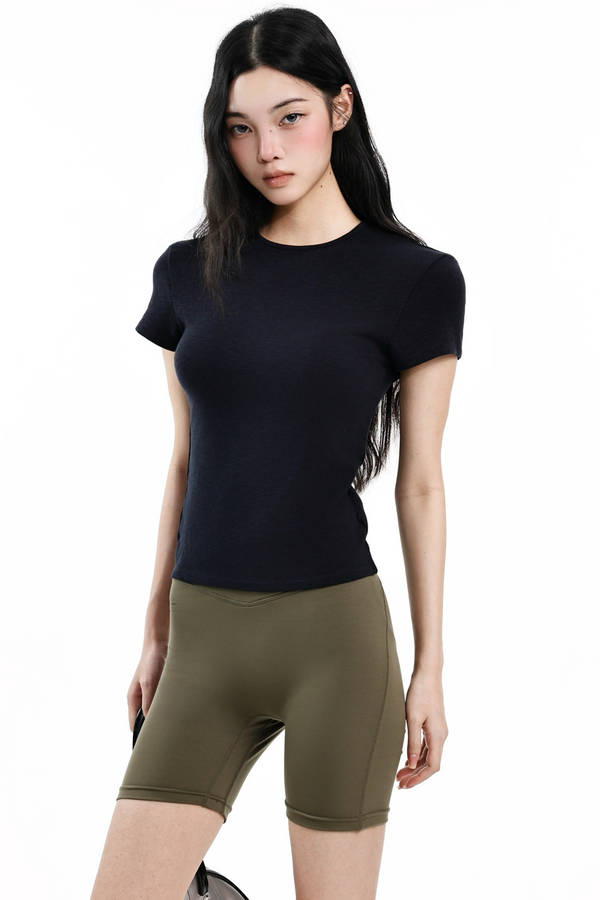 Blusa entallada de color liso