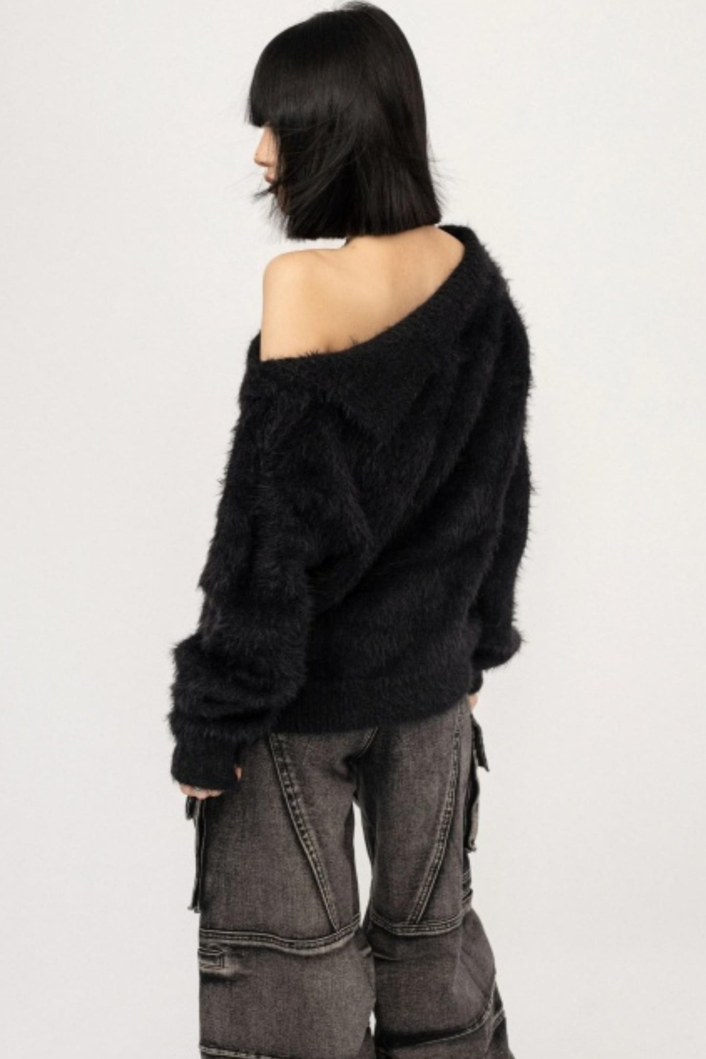 Retro Off-Shoulder Knit Top