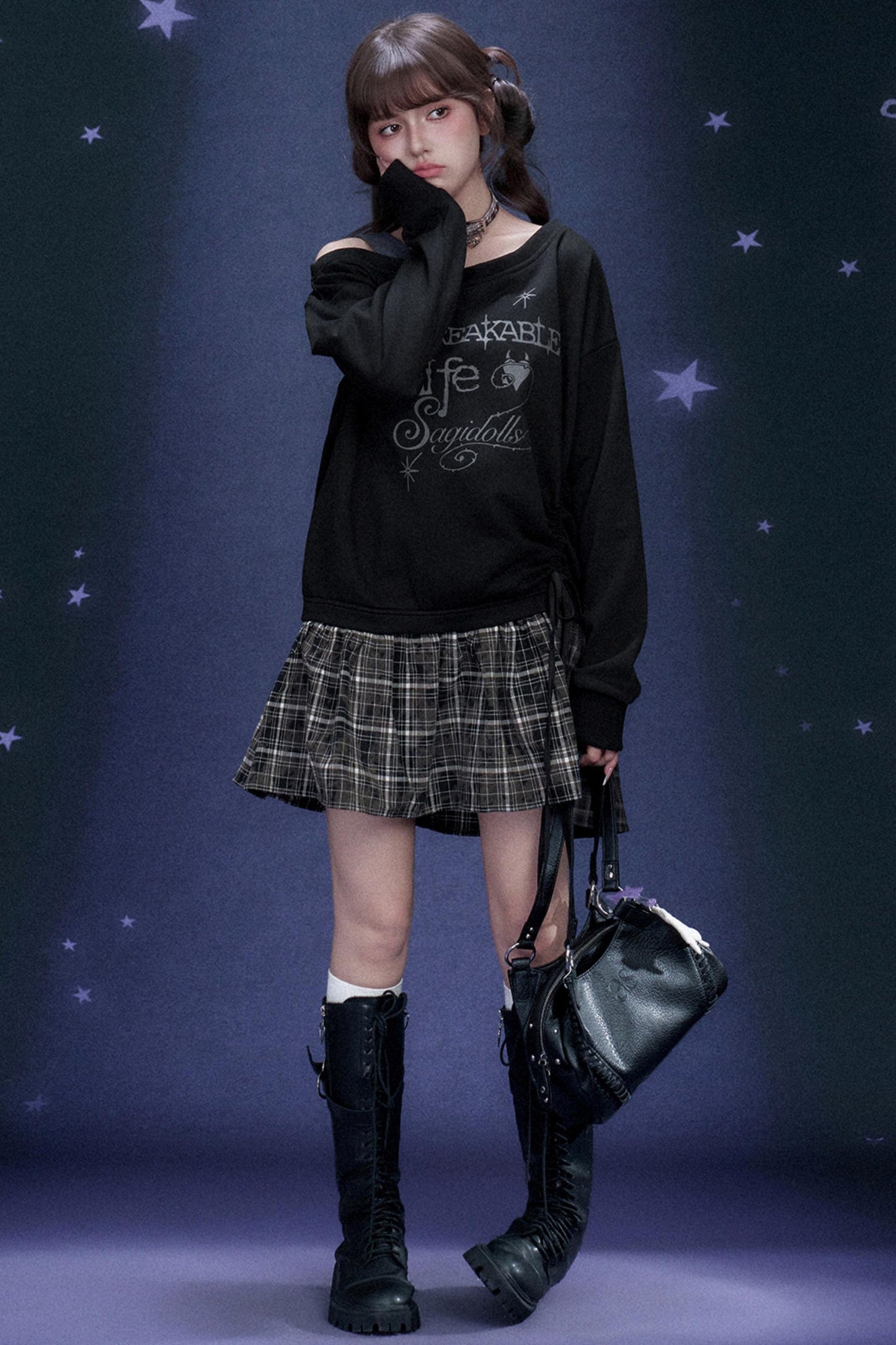 Dark Graffiti Sweatshirt Dress