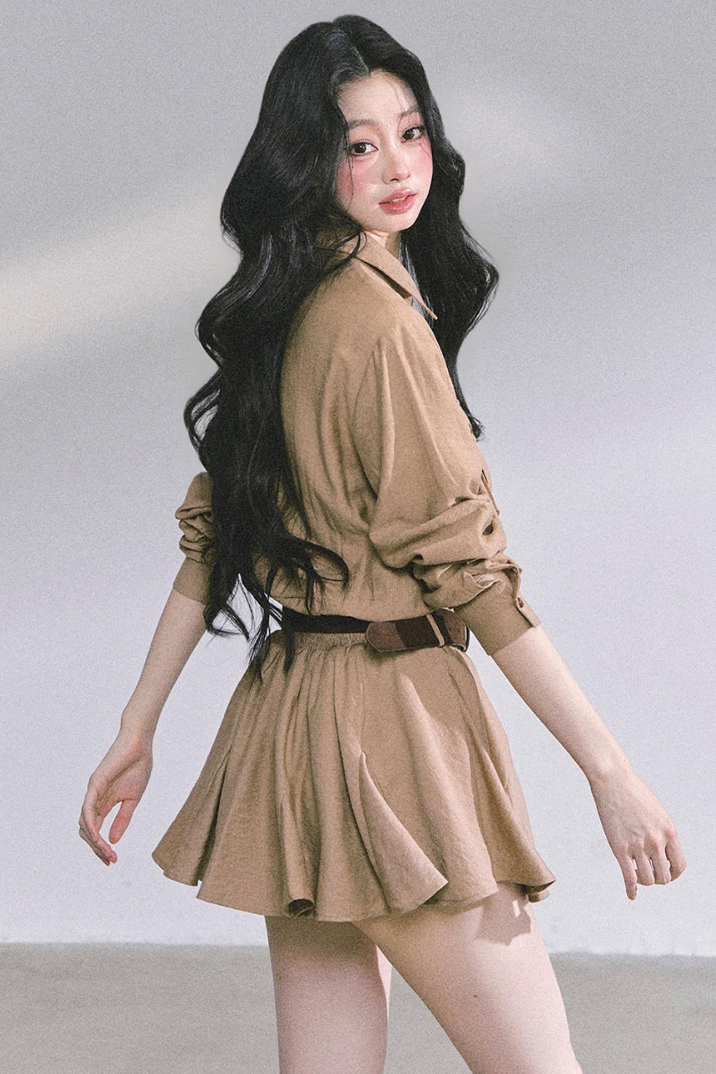 High Wisdom Cargo Dress & Shawl Set