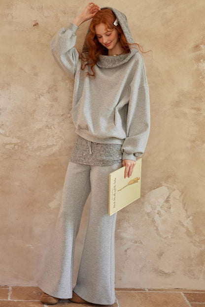 Gray Off-Shoulder Two-Piece Set-Up