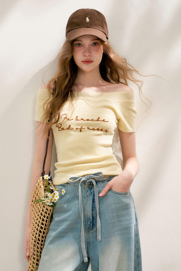 Embroidered Knit Tee