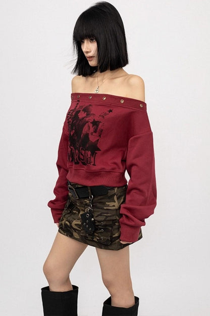 American Monogram One-Shoulder Top