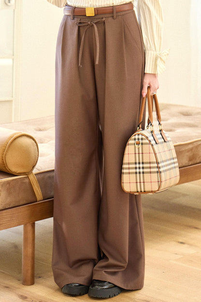 Versatile Tie-Waist Wide-Leg Pants Set-Up