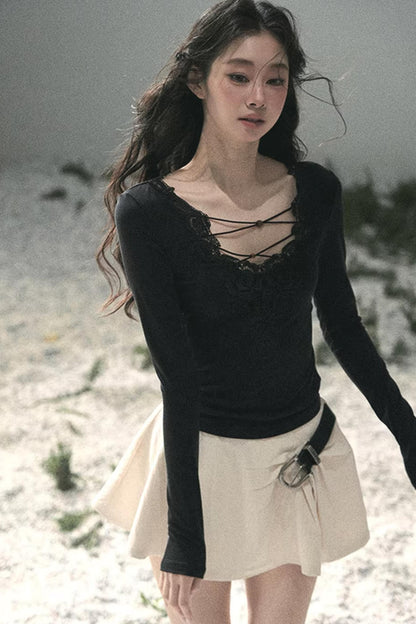 Lace V-Neck Summer Top