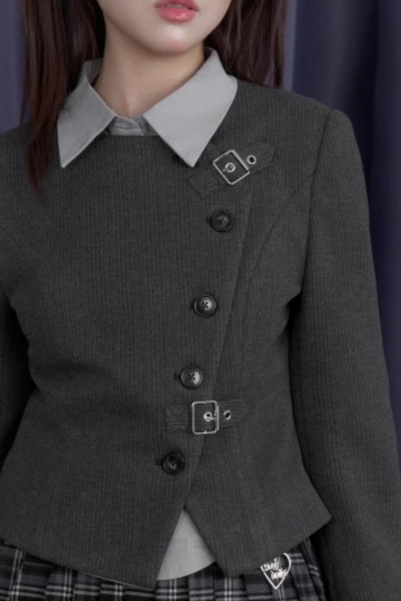 Spirit Gray Woolen Blazer Jacket Set-Up