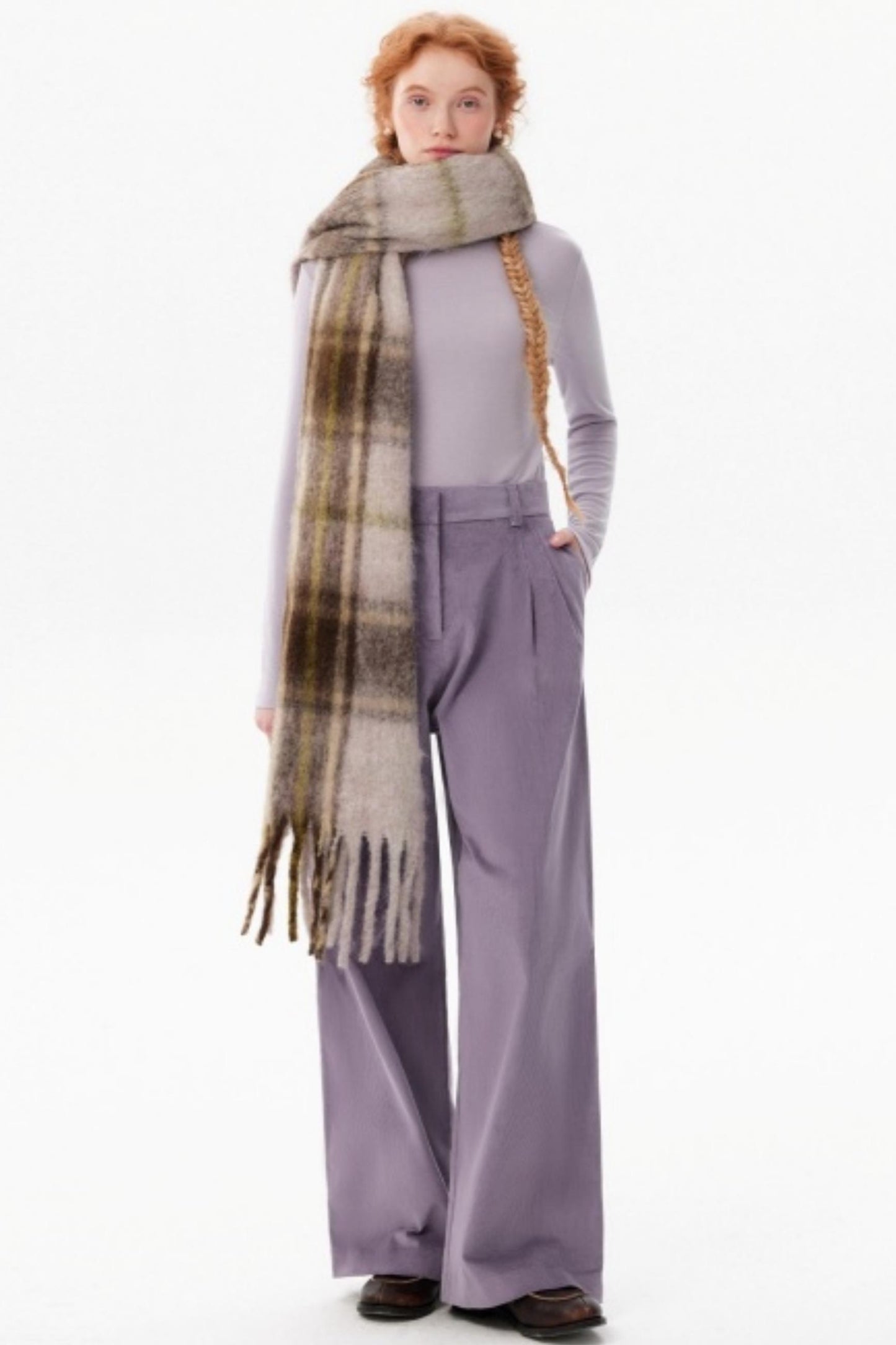 Wool Blend Plaid Scarf