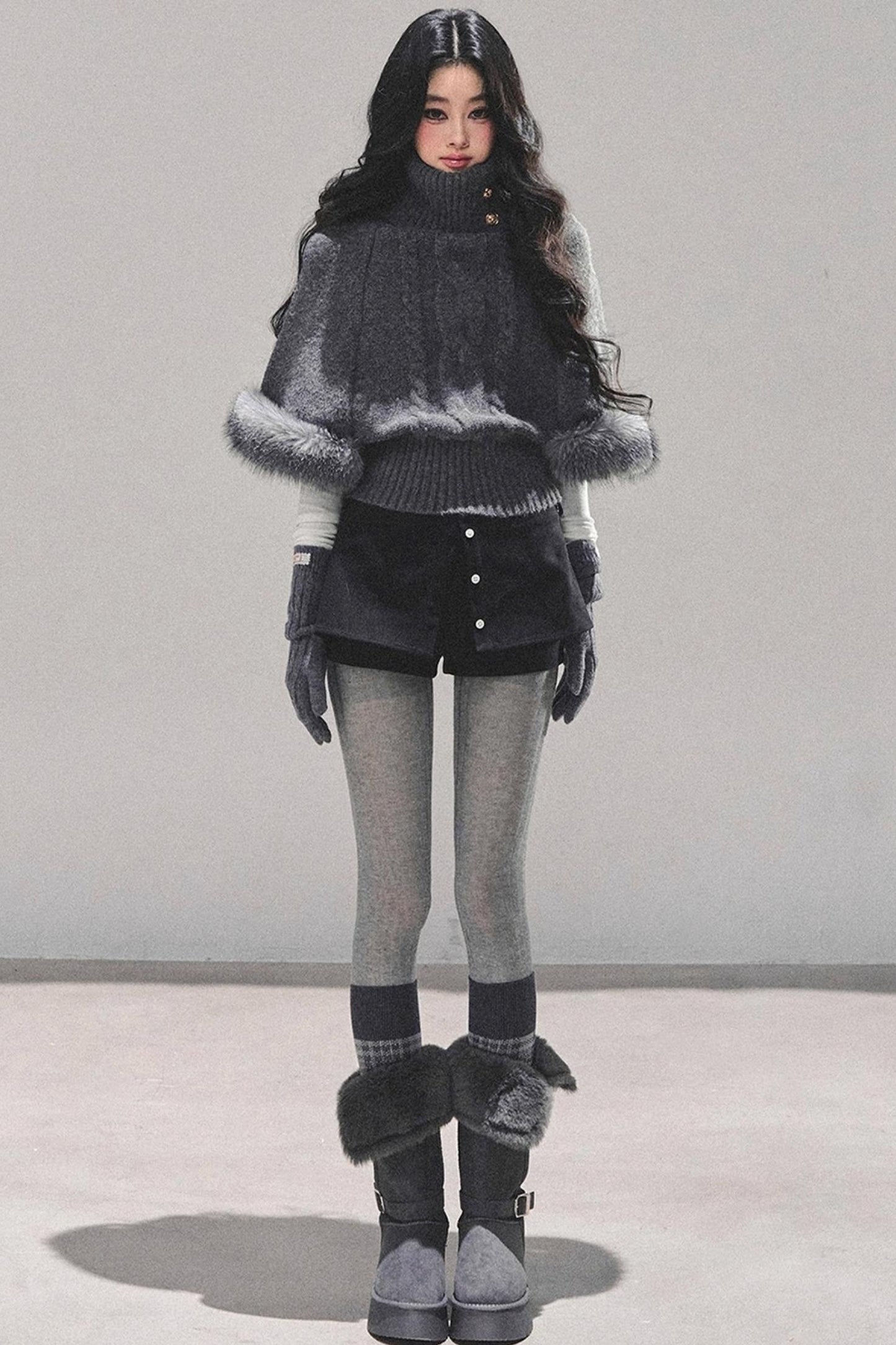 Korean Mohair Turtleneck Sweater