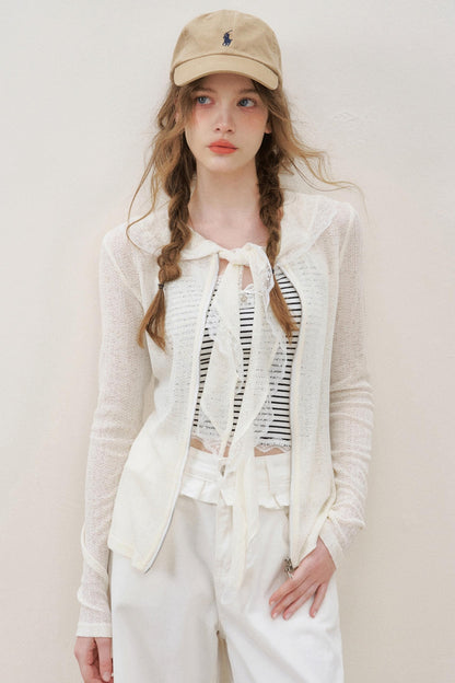 White Luxe Lace Cardigan