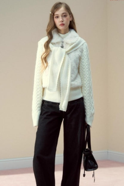 Fur Patchwork Fleece Zipper Jacket