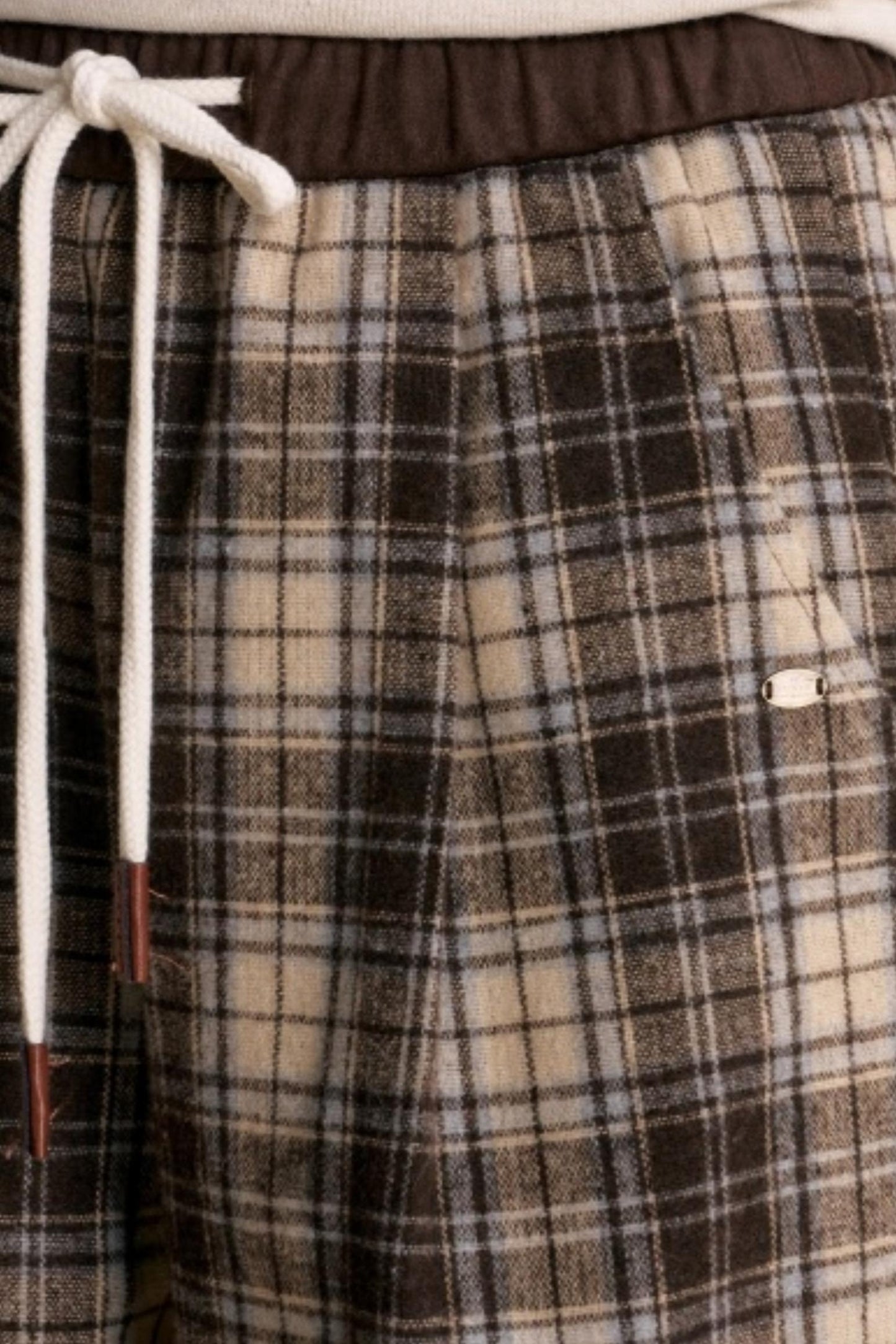 Plaid Woolen Wide-Leg Trousers