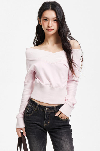 American Retro Off-Shoulder Sweater