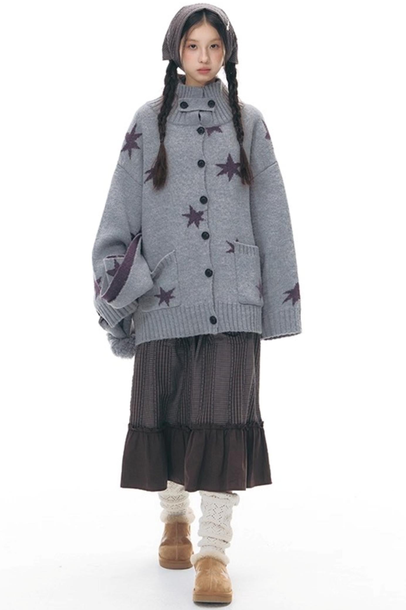 Reversible Star Cardigan Sweater Jacket Set-Up