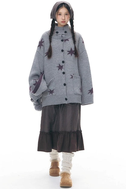 Reversible Star Cardigan Sweater Jacket Set-Up
