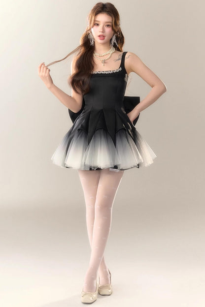 Swan Dance Mesh Panelled Slip Dress