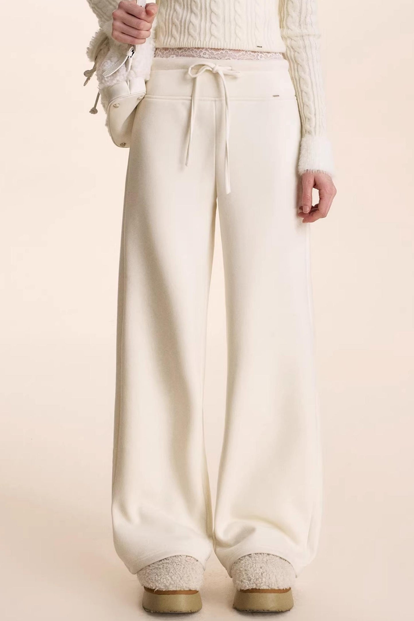 Romantic Lace Wool Pants