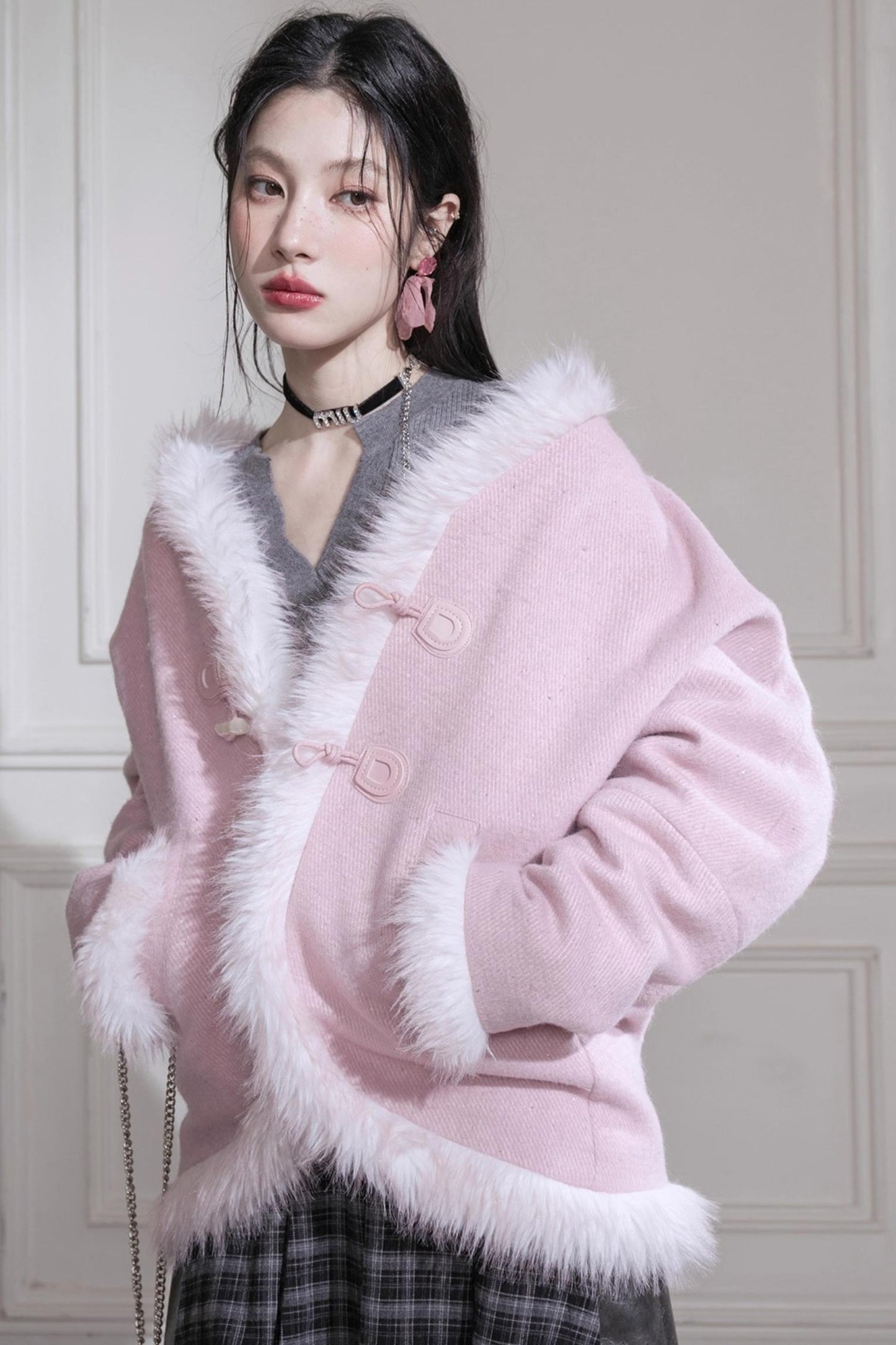 Snow Cherry Wool Coat
