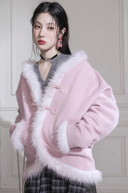 Snow Cherry Wool Coat
