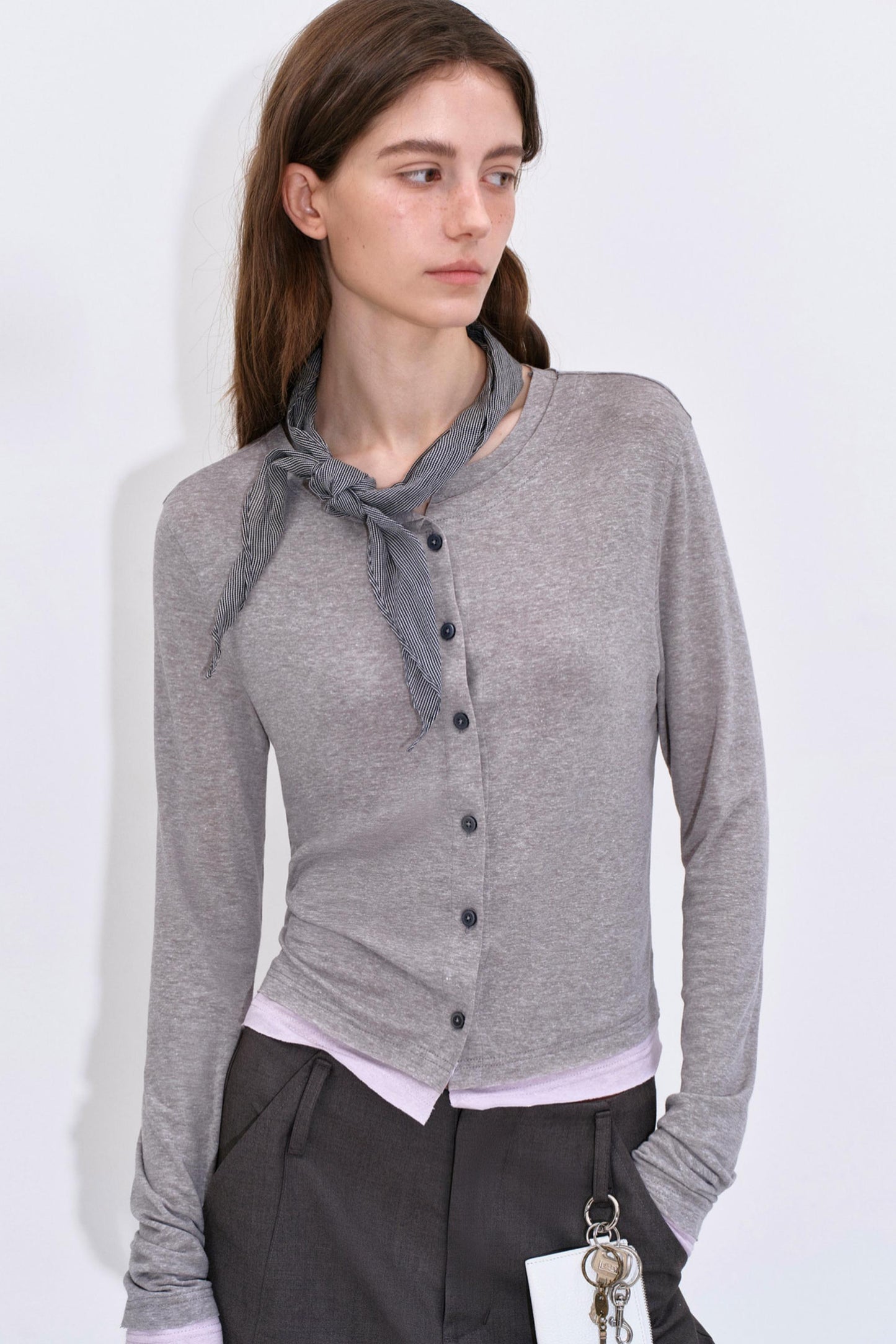 Lyocell Linen Color-Blocked T-Shirt