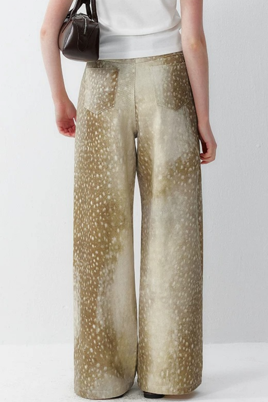 Deer Print Wide Leg Pants