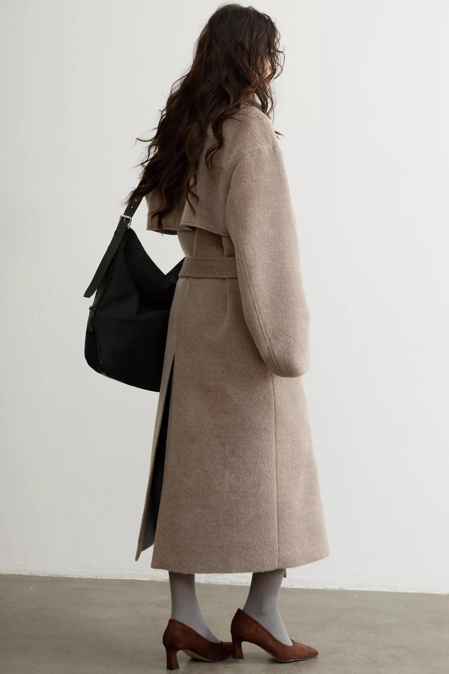 Retro Oatmeal Woolen Long Coat