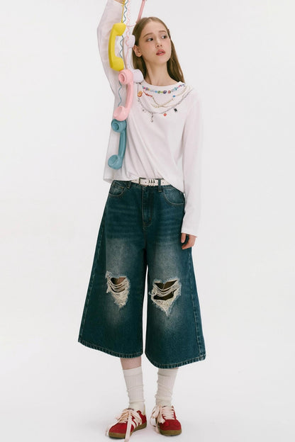 Vintage Denim Wide-Leg Jeans
