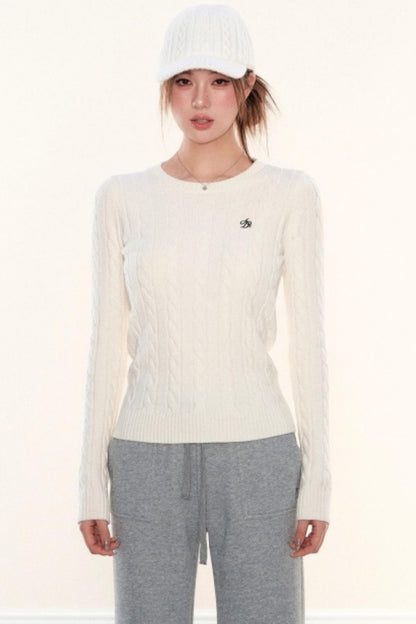 Cable Knit Retro Baseball Cap