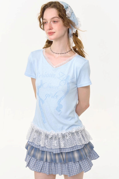 Blue Lace Tee
