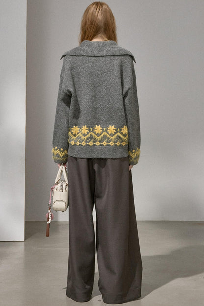 Fair Isle Vintage Embroidered Sweater