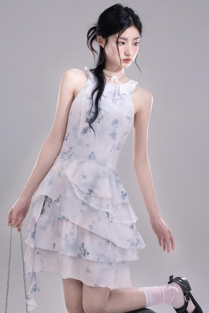 Fluid Floral Cascade Dress