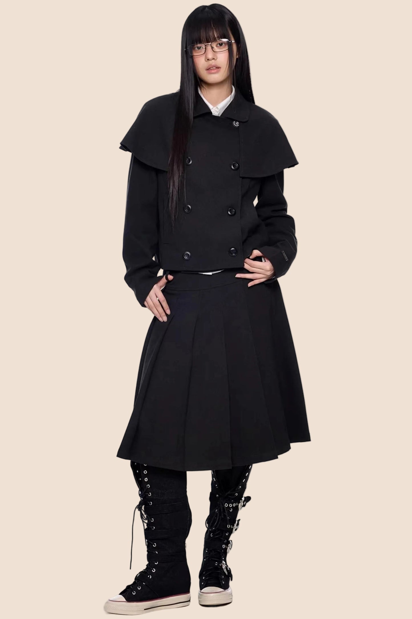 Doppelreihiger Cape-Mantel