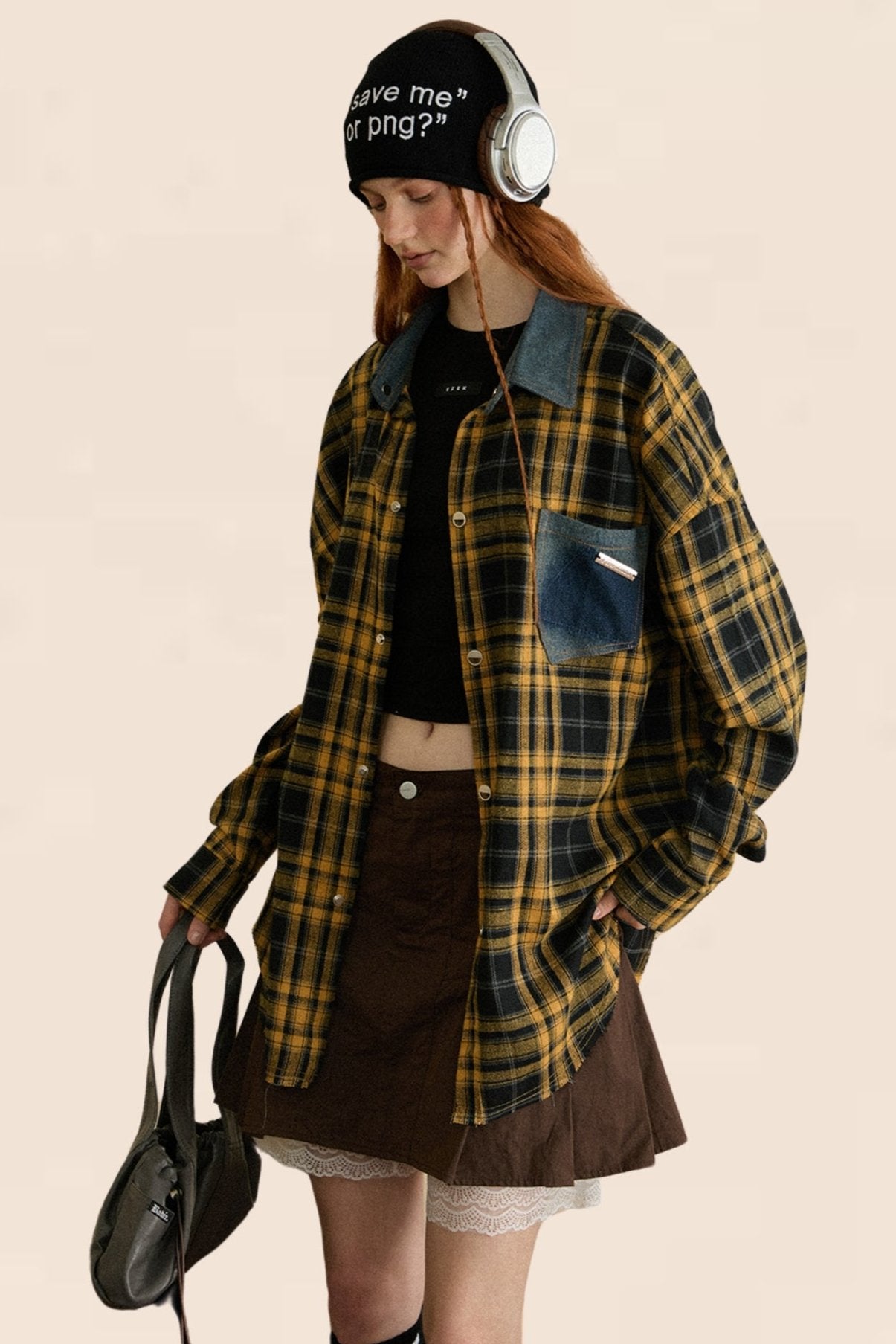 American Vintage Plaid Frayed Shirt