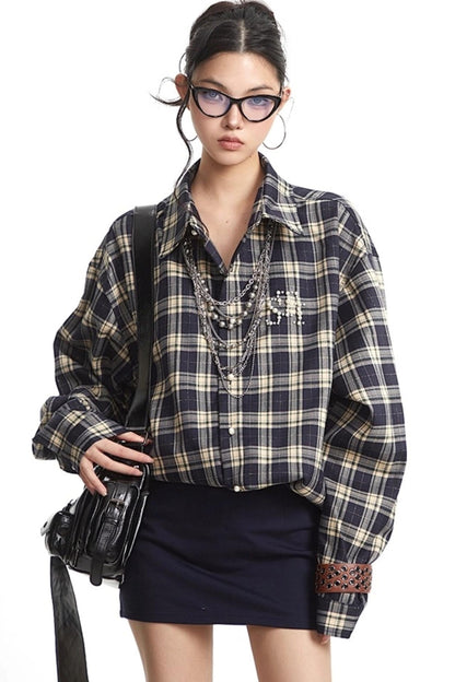 Vintage Pearl Letter Shirt