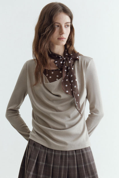 Brown Tone Polka Dot T-Shirt