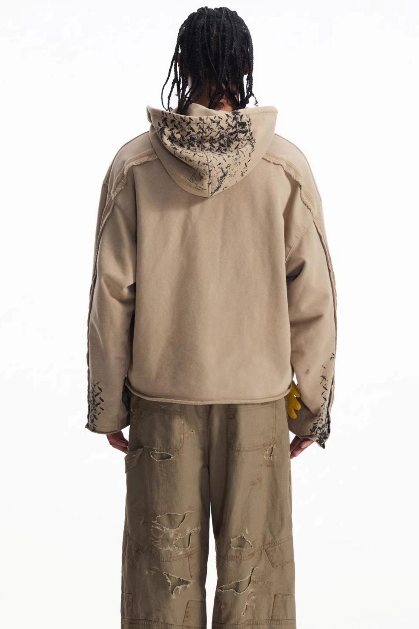 Vintage Racing Print Hooded Sweatshirt