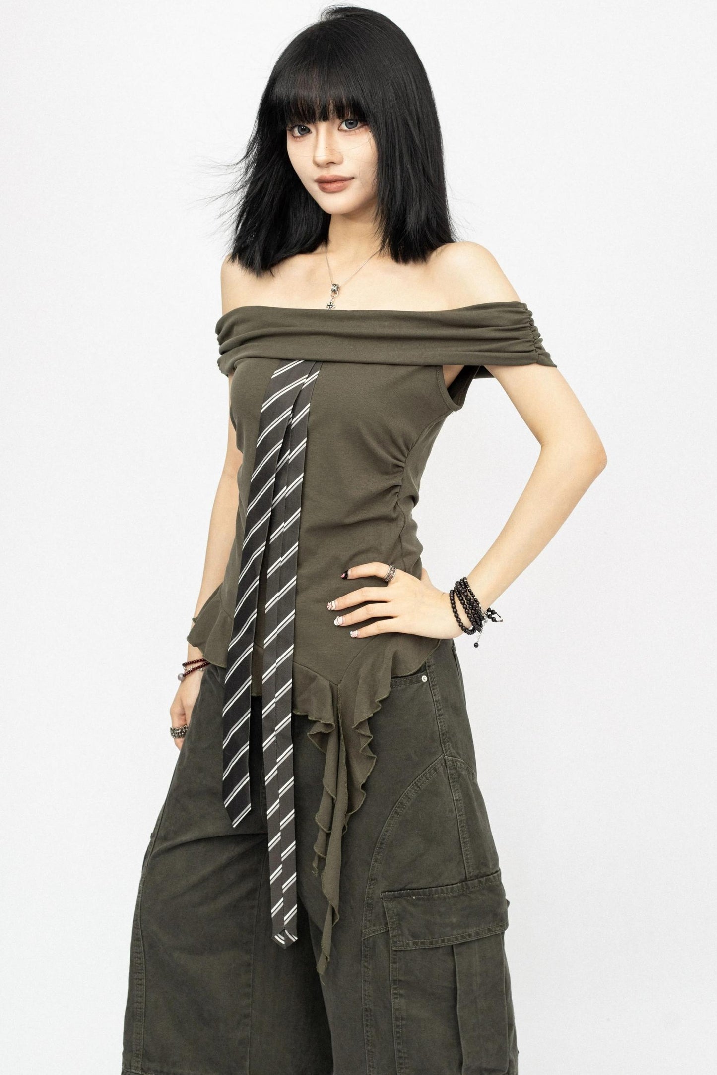 Retro Summer Shoulder Top