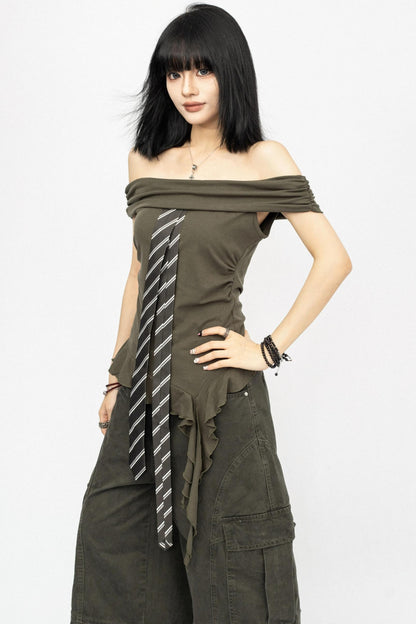 Retro Summer Shoulder Top