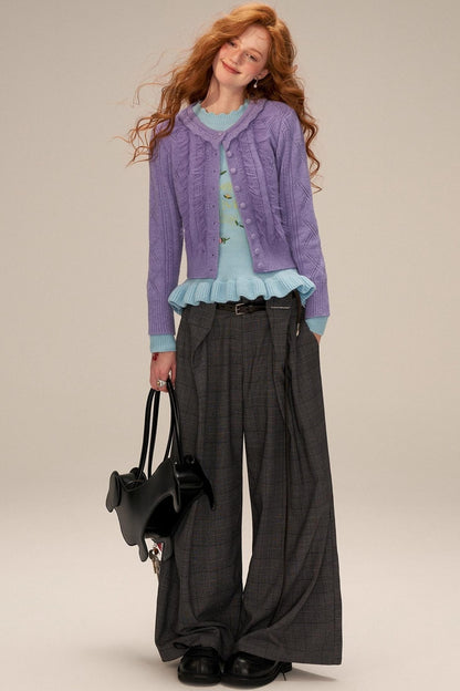 Flower Embroidery Round Neck Sweater