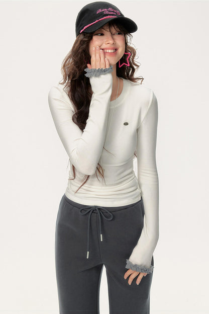 Simple Slimming Long-Sleeved T-Shirt