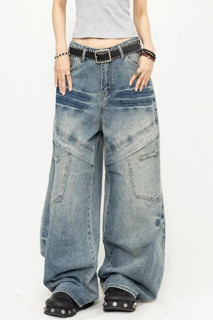 Wide-Leg Denim Jeans