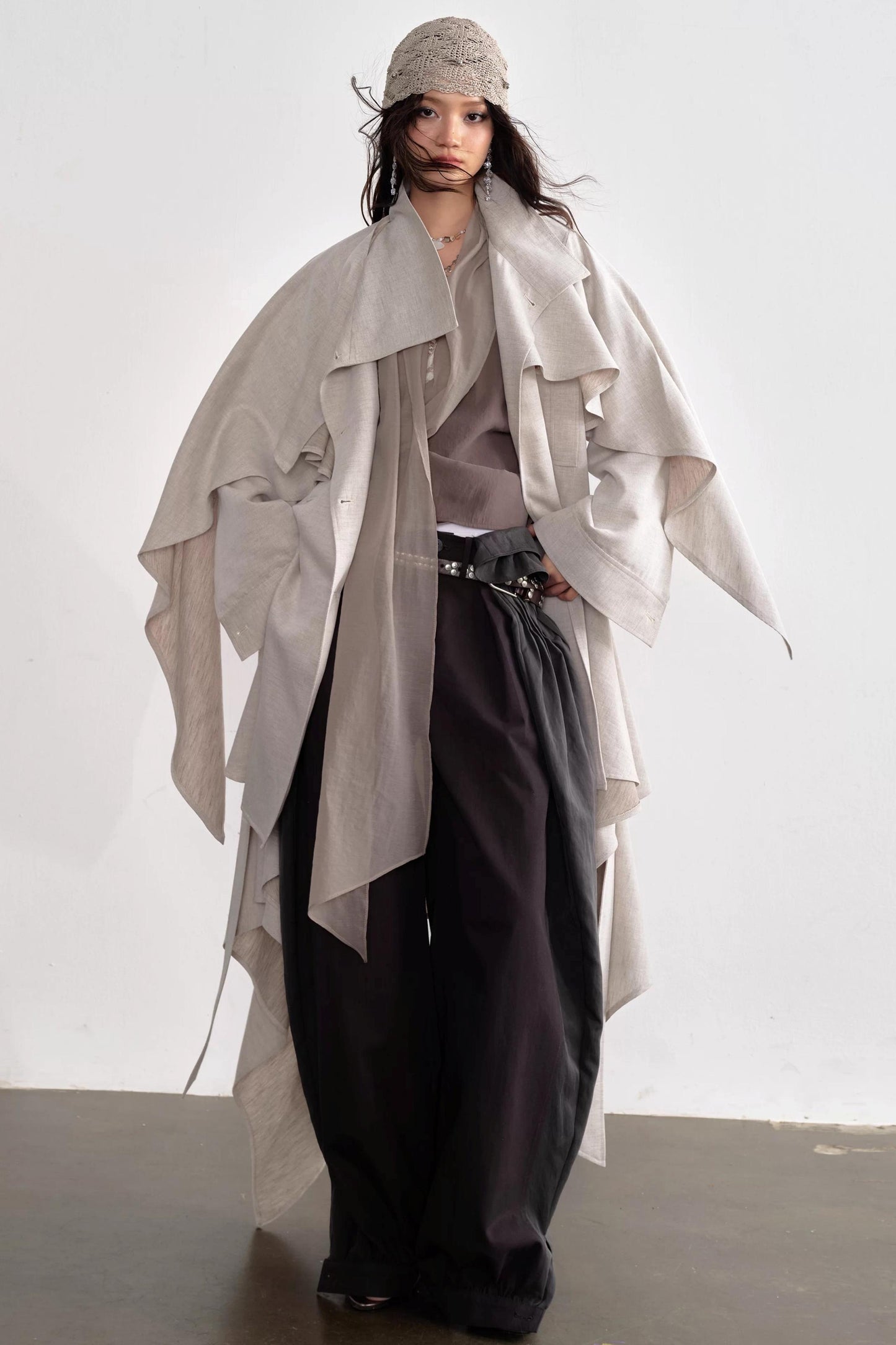 Pleated Patchwork Bubble Pants