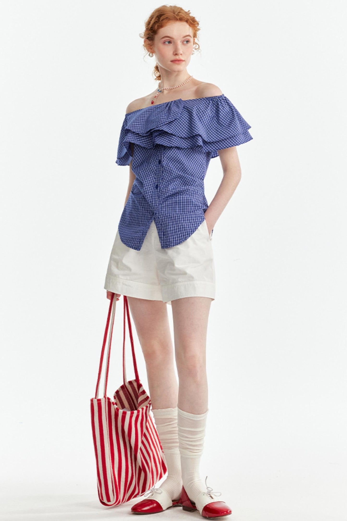 One-Shoulder Lyocell Ruffled Slimming Top