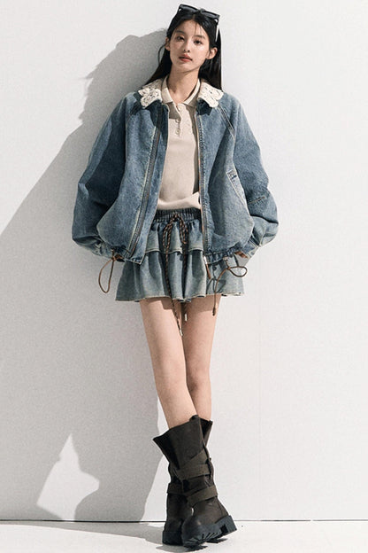 Vintage Braided Denim Jacket Set-Up