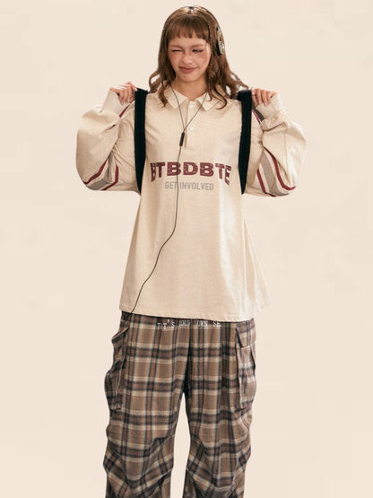 Letters Long-Sleeved Casual Sweatshirt