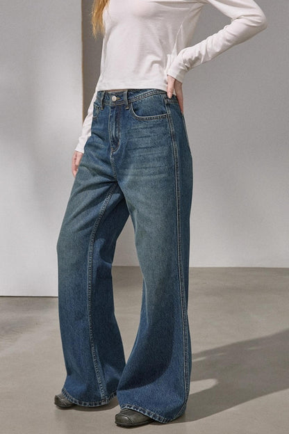 Embroidered Flared Denim Pants