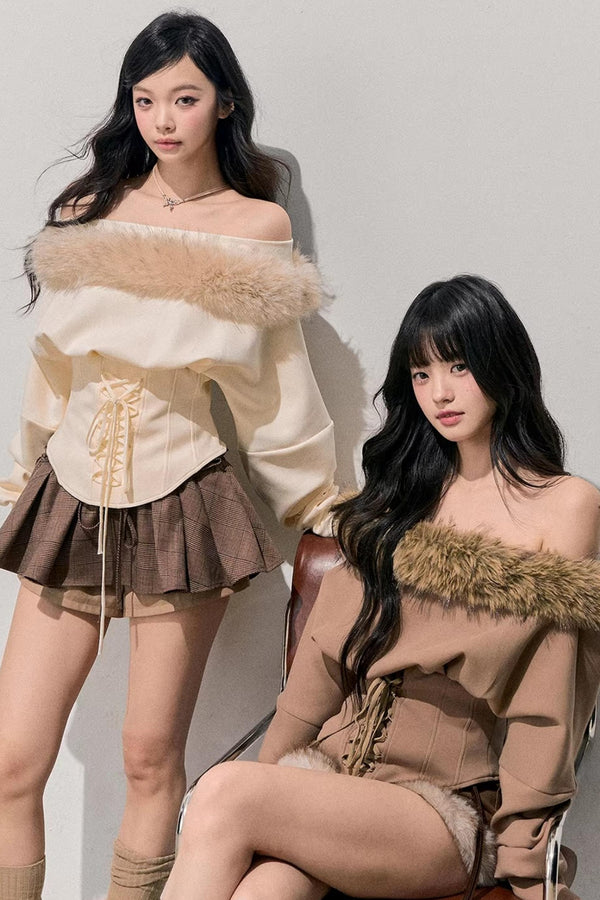 Afterglow Off-Shoulder Plush Top