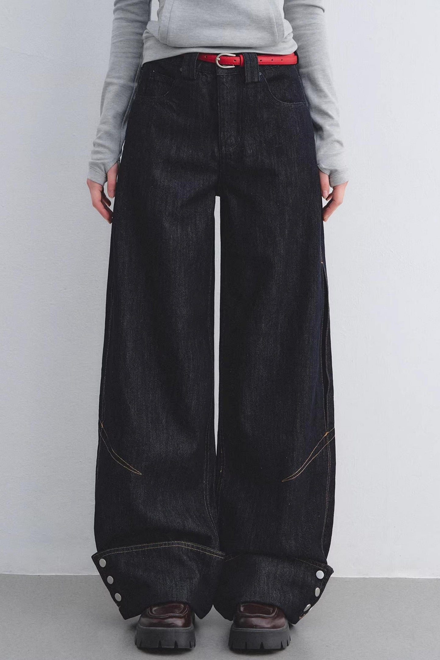 Lyocell Red Belted Pants